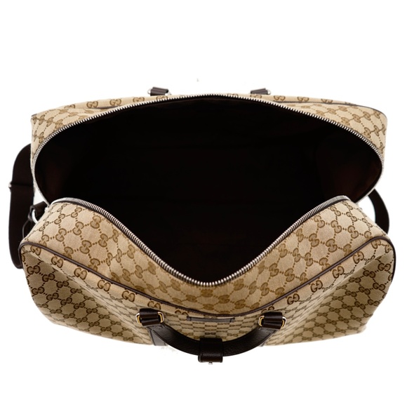 Gucci GG Duffle Travel Luggage Bag Weekender X-Large Beige Canvas New - Picture 7 of 8
